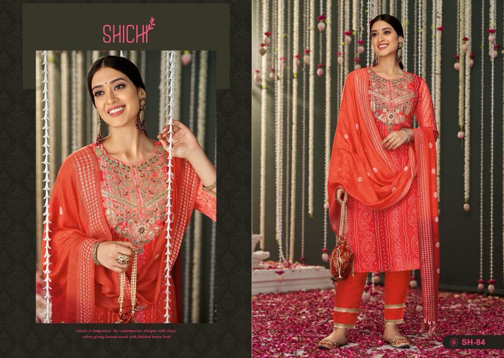 Shichi Bandhej Fancy Printed Festive Wear Wholesale Readymade Slawar Suits